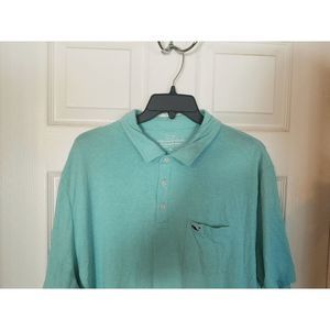 Vineyard Vines Mens Teal Edgartown Polo Logo Polo Shirt Size XL